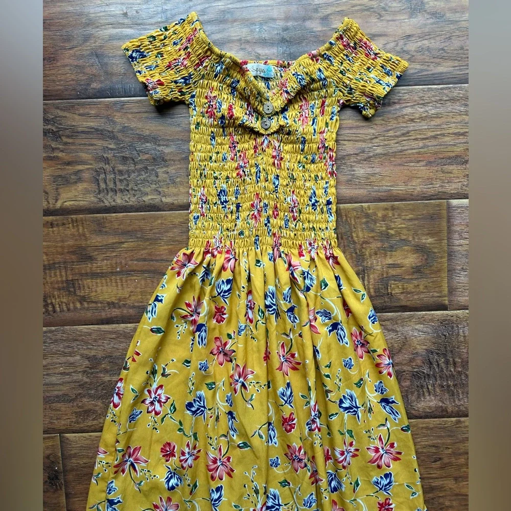 Kebeya Yellow Floral Dress Women Small/Medium - Picture 2 of 5
